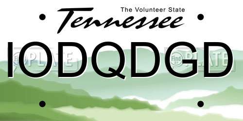 IODQDGD Tennessee License Plate
