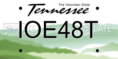 IOE48T Tennessee License Plate