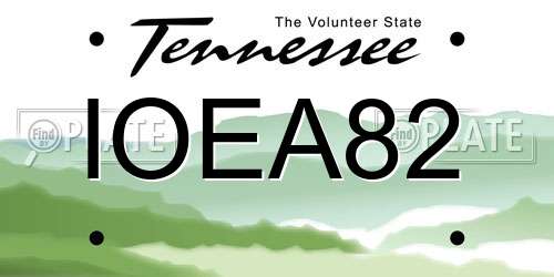 IOEA82 Tennessee License Plate