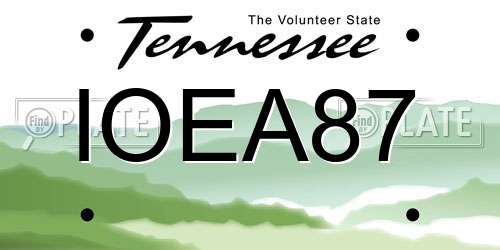 IOEA87 Tennessee License Plate