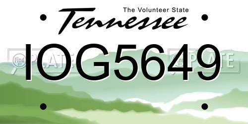 IOG5649 Tennessee License Plate