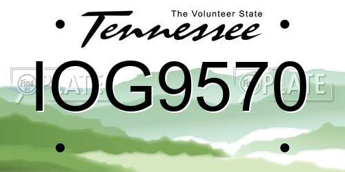 IOG9570 Tennessee License Plate