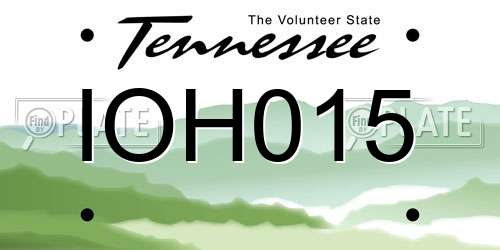 IOH015 Tennessee License Plate
