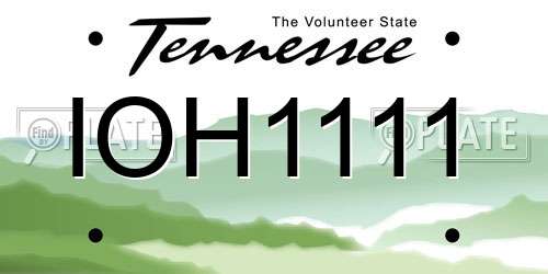 IOH1111 Tennessee License Plate