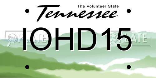 IOHD15 Tennessee License Plate