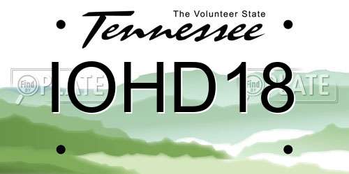 IOHD18 Tennessee License Plate