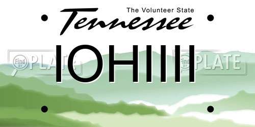 IOHIIII Tennessee License Plate