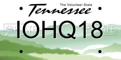 IOHQ18 Tennessee License Plate