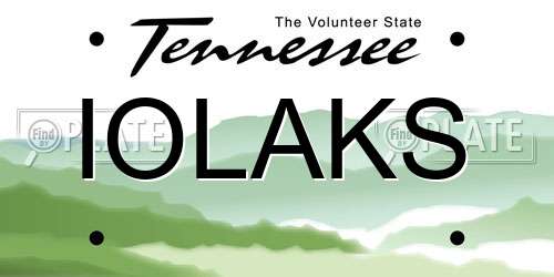 IOLAKS Tennessee License Plate