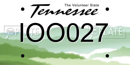 IOO027 Tennessee License Plate