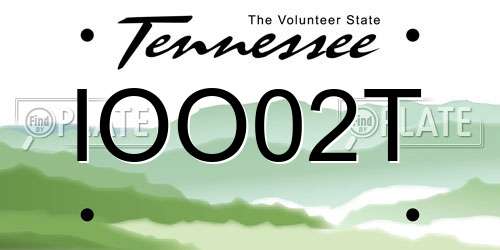 IOO02T Tennessee License Plate