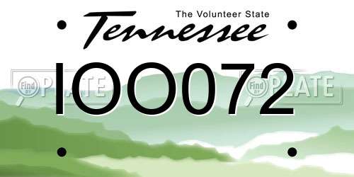 IOO072 Tennessee License Plate