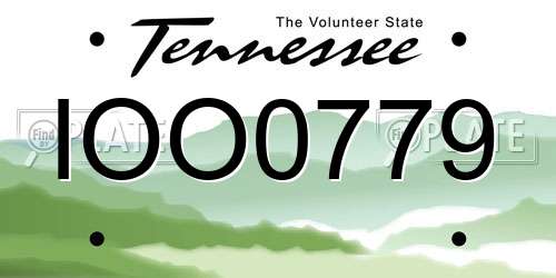 IOO0779 Tennessee License Plate