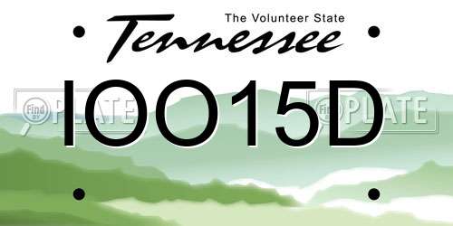 IOO15D Tennessee License Plate