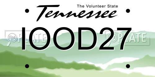 IOOD27 Tennessee License Plate