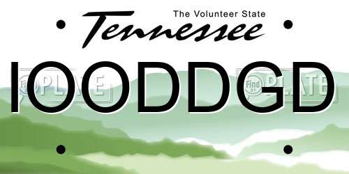IOODDGD Tennessee License Plate
