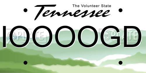 IOOOOGD Tennessee License Plate