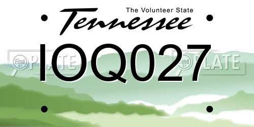 IOQ027 Tennessee License Plate