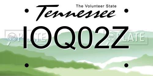 IOQ02Z Tennessee License Plate