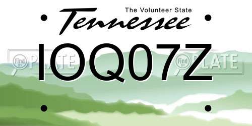 IOQ07Z Tennessee License Plate
