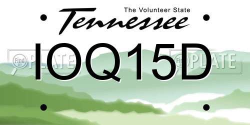 IOQ15D Tennessee License Plate