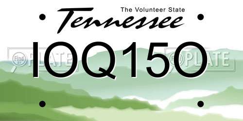 IOQ15O Tennessee License Plate