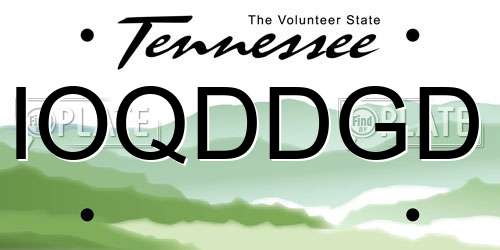 IOQDDGD Tennessee License Plate