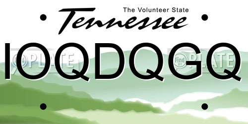 IOQDQGQ Tennessee License Plate