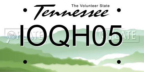 IOQH05 Tennessee License Plate