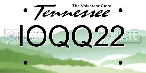 IOQQ22 Tennessee License Plate