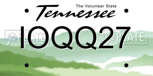 IOQQ27 Tennessee License Plate