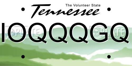 IOQQQGQ Tennessee License Plate