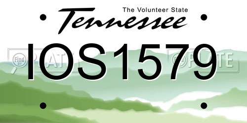 IOS1579 Tennessee License Plate