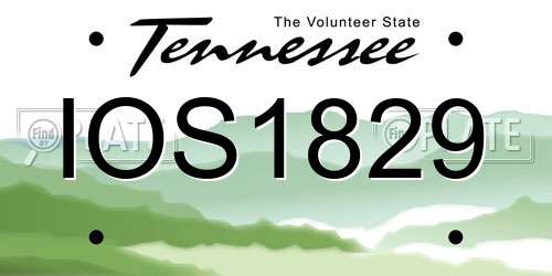 IOS1829 Tennessee License Plate