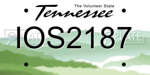 IOS2187 Tennessee License Plate