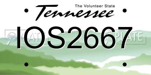 IOS2667 Tennessee License Plate