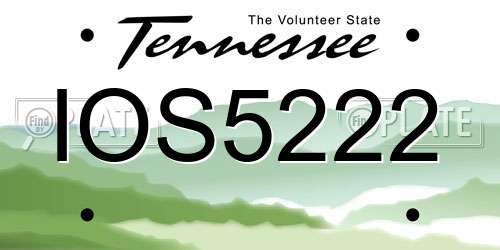 IOS5222 Tennessee License Plate