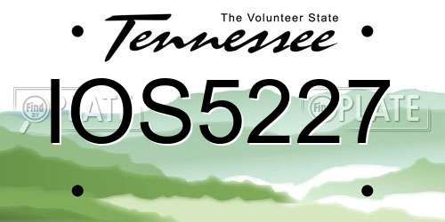 IOS5227 Tennessee License Plate