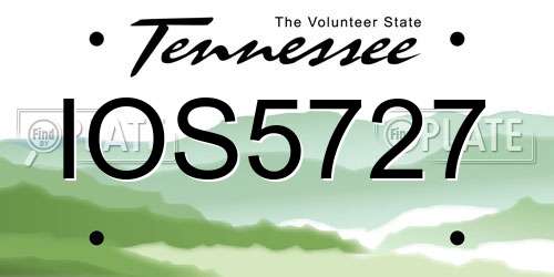 IOS5727 Tennessee License Plate