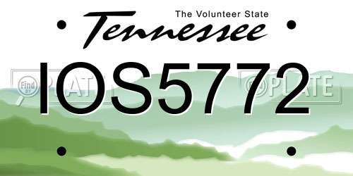 IOS5772 Tennessee License Plate
