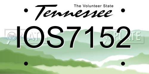 IOS7152 Tennessee License Plate