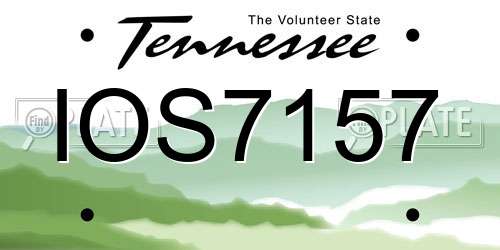 IOS7157 Tennessee License Plate