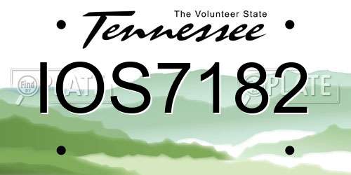 IOS7182 Tennessee License Plate