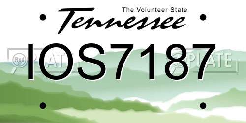 IOS7187 Tennessee License Plate