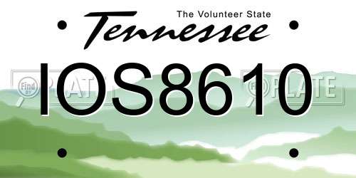 IOS8610 Tennessee License Plate