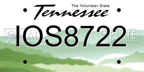 IOS8722 Tennessee License Plate