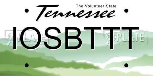 IOSBTTT Tennessee License Plate