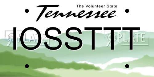 IOSSTTT Tennessee License Plate