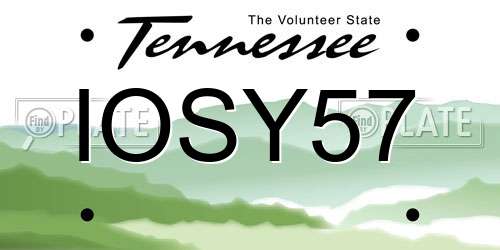 IOSY57 Tennessee License Plate