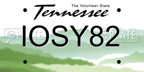 IOSY82 Tennessee License Plate